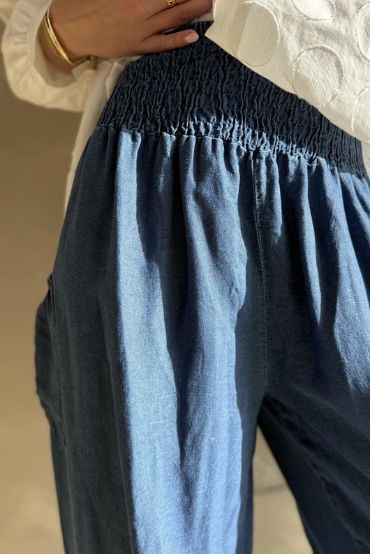 Basso Shirring Balloon Jean Dark /40=