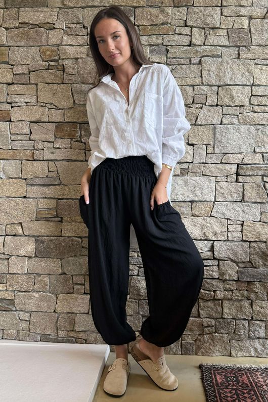 Basso Shirring Balloon Pant Black 