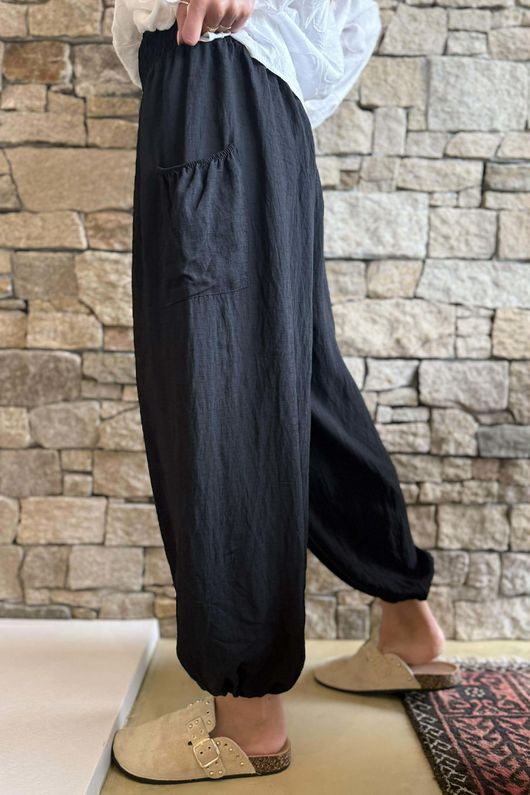 Basso Shirring Balloon Pant Black