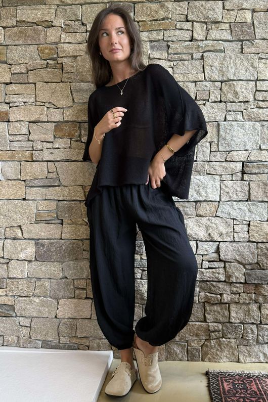 Basso Shirring Balloon Pant Black