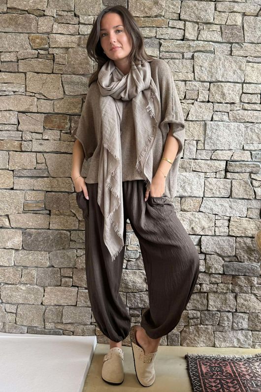 Basso Shirring Balloon Pant Chocolate