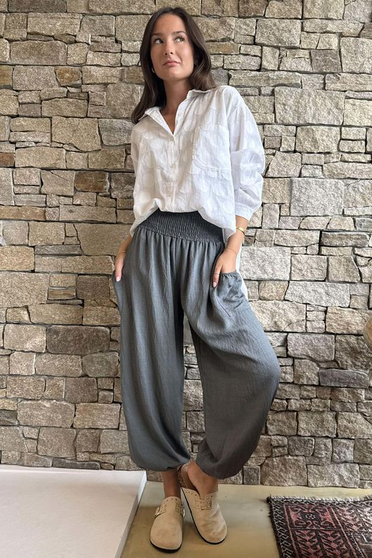 Basso Shirring Balloon Pant Graphite 