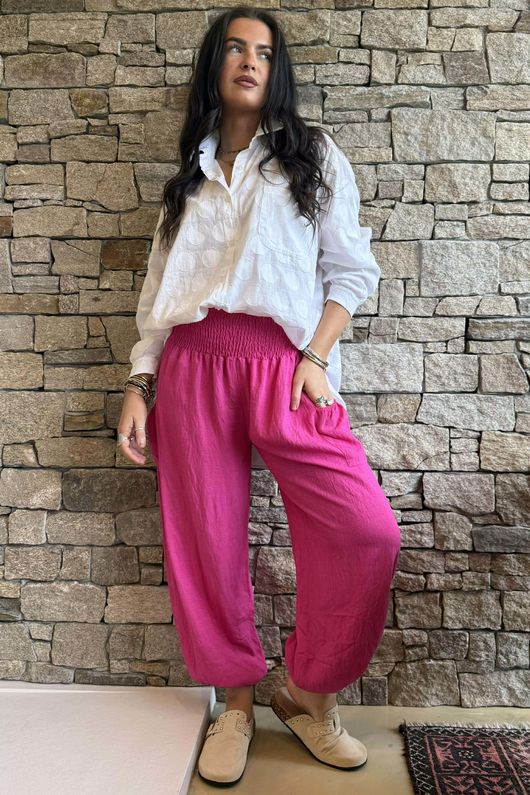 Basso Shirring Balloon Pant Hot Pink 