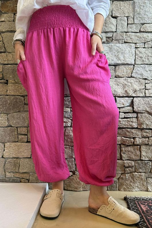 Basso Shirring Balloon Pant Hot Pink