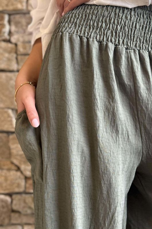 Basso Shirring Balloon Pant Khaki