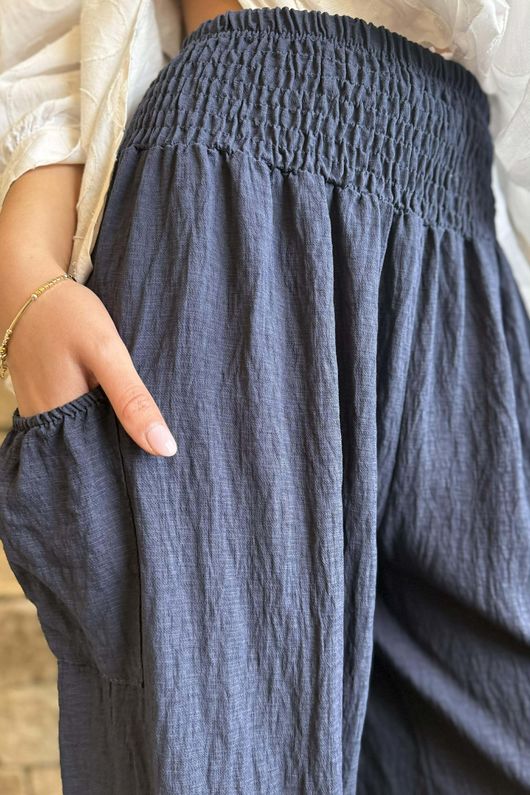 Basso Shirring Balloon Pant Navy