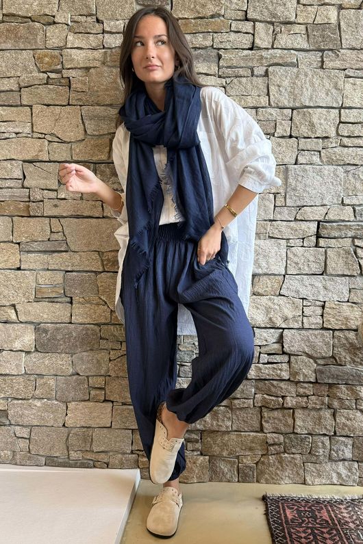 Basso Shirring Balloon Pant Navy