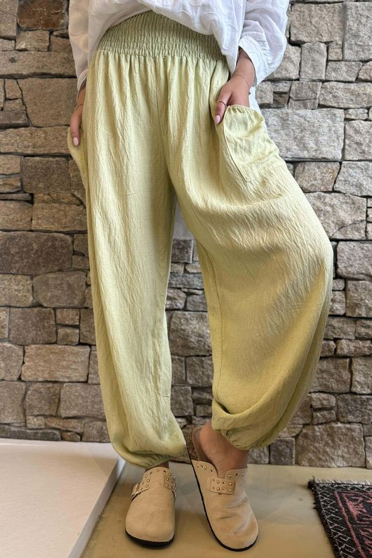 Basso Shirring Balloon Pant Soft Lime