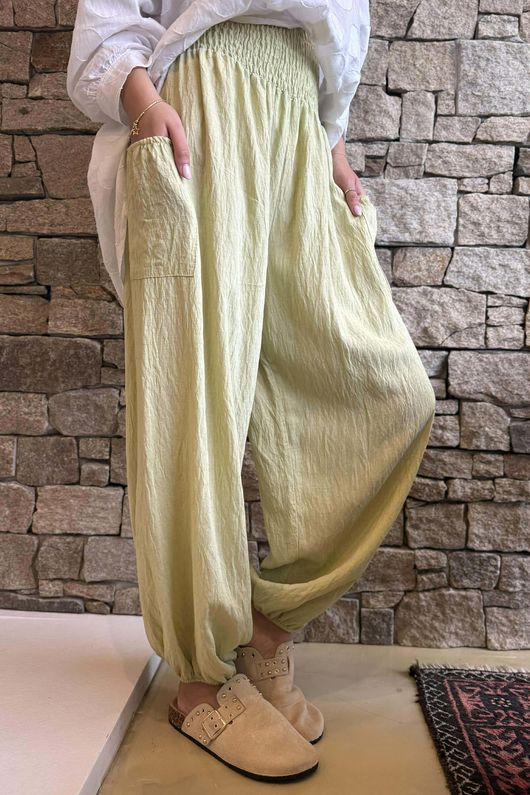 Basso Shirring Balloon Pant Soft Lime