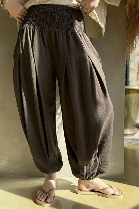 Basso Shirring Genie Pant Chocolate 