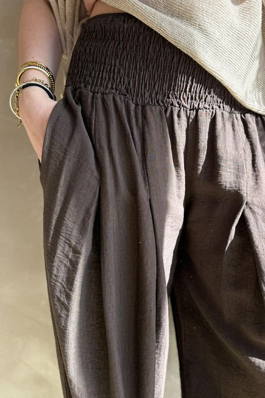 Basso Shirring Genie Pant Chocolate 
