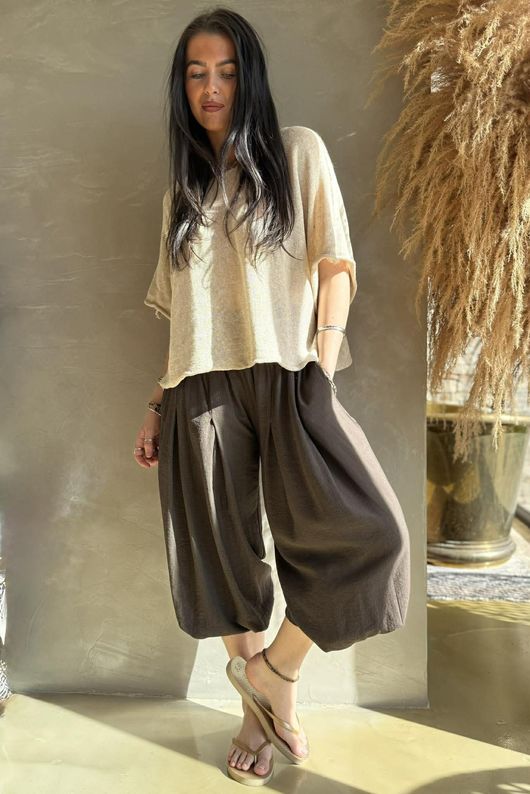 Basso Shirring Genie Pant Chocolate 