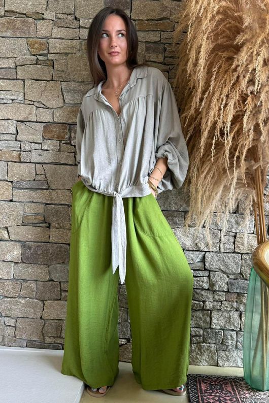 Basso Tie Smock Blouse Earth /5=