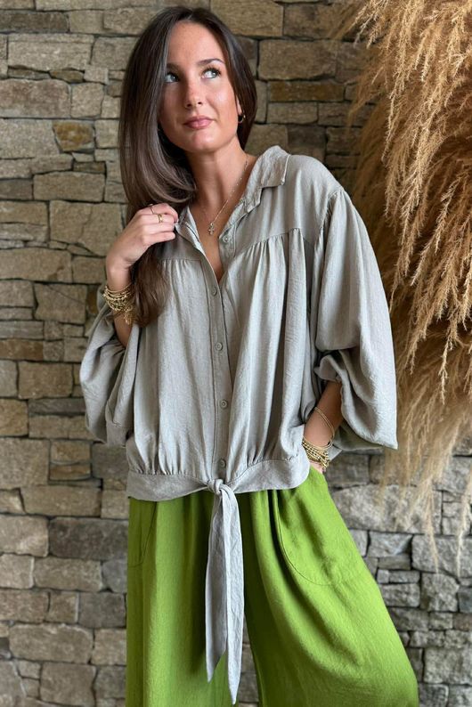 Basso Tie Smock Blouse Earth /5=