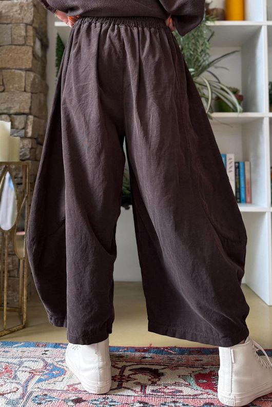 Bateau Needlecord 7/8 Barrel Culotte Pant Coffee Bean