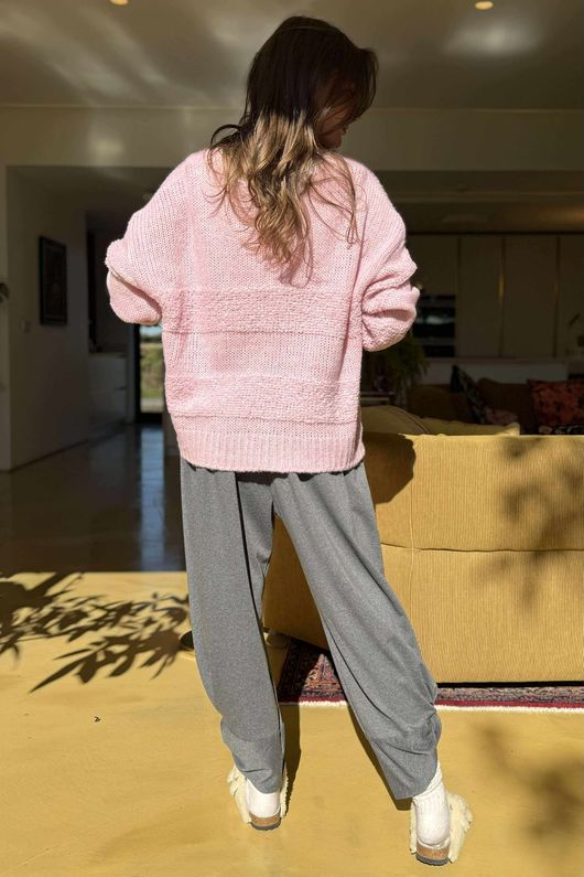 Bertie Boucle Stripe Slouch Knit Blossom