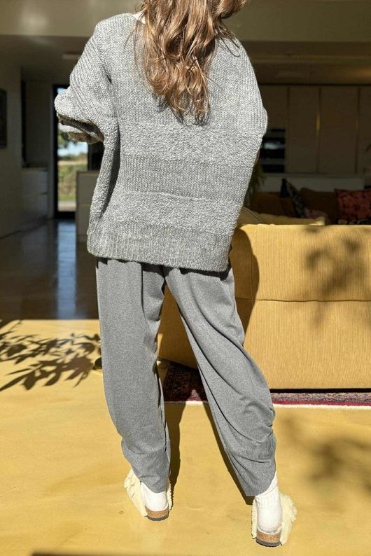 Bertie Boucle Stripe Slouch Knit Slate /13=