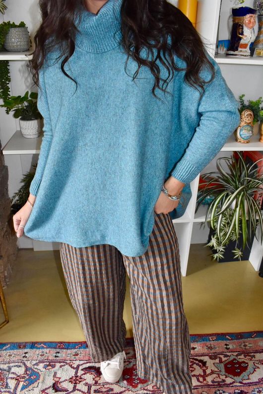 Beyond Terry Oversized Cowl Knit Duck Egg Marl