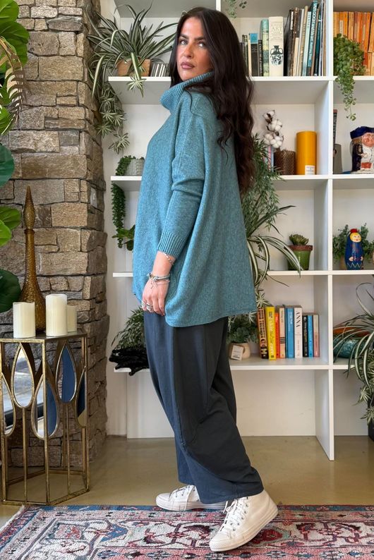 Beyond Terry Oversized Cowl Knit Duck Egg Marl