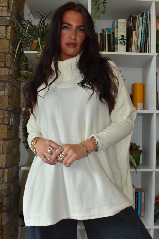 Beyond Terry Oversized Cowl Knit Ecru