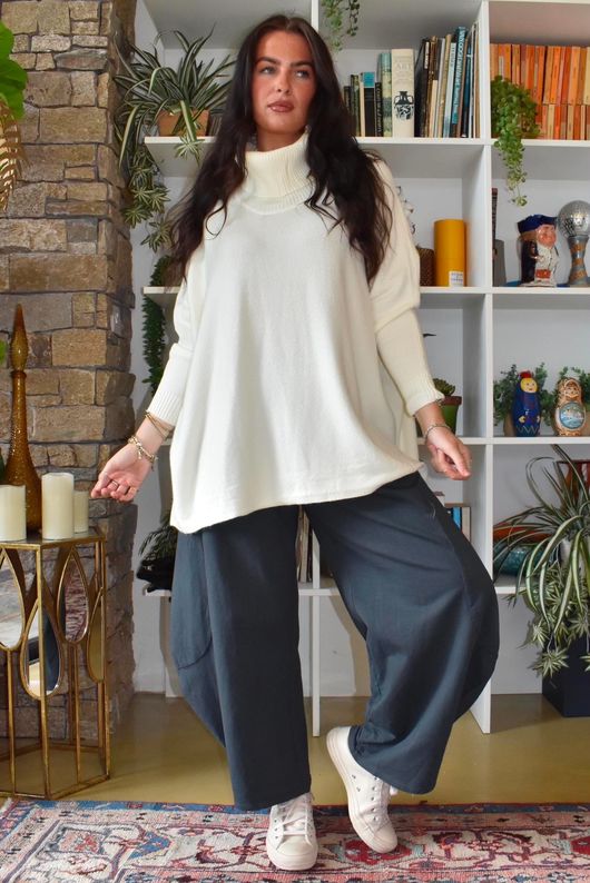 Beyond Terry Oversized Cowl Knit Ecru