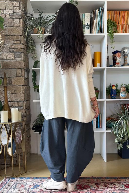 Beyond Terry Oversized Cowl Knit Ecru