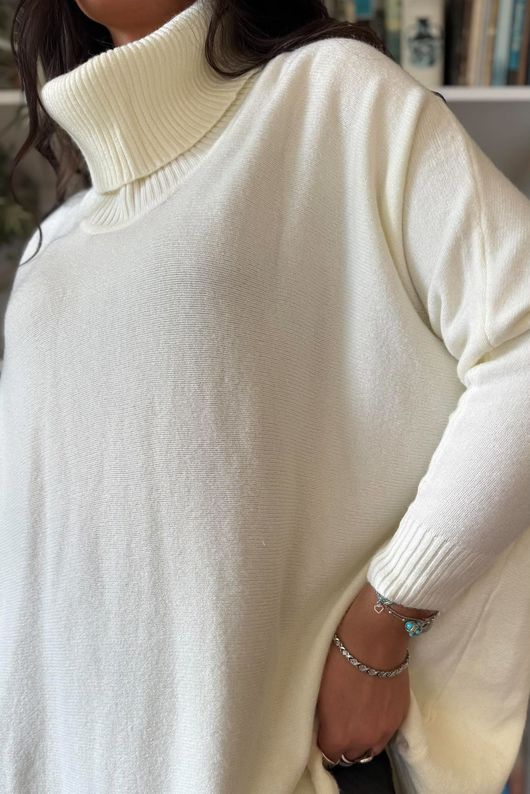 Beyond Terry Oversized Cowl Knit Ecru