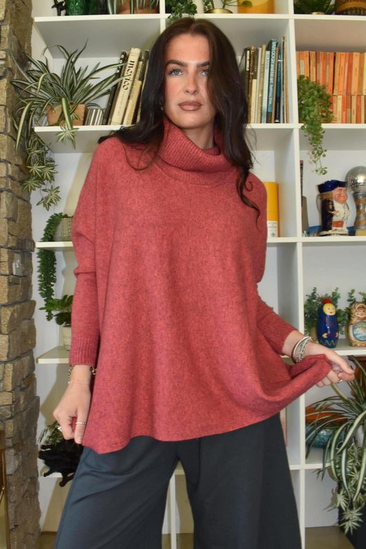 Beyond Terry Oversized Cowl Knit Rhubarb