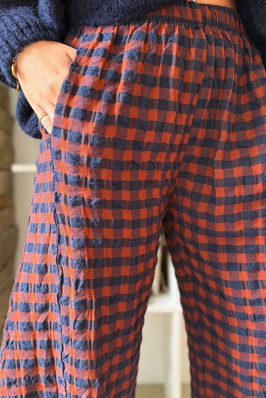 Bibi Gingham 7/8 Barrel Pant Rust