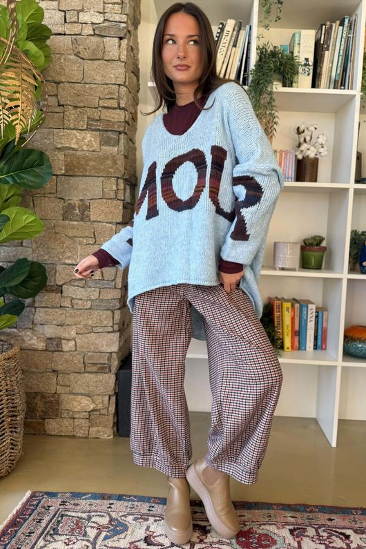 Big Softie Amour Slouch Knit Jumper Baby Blue /8=