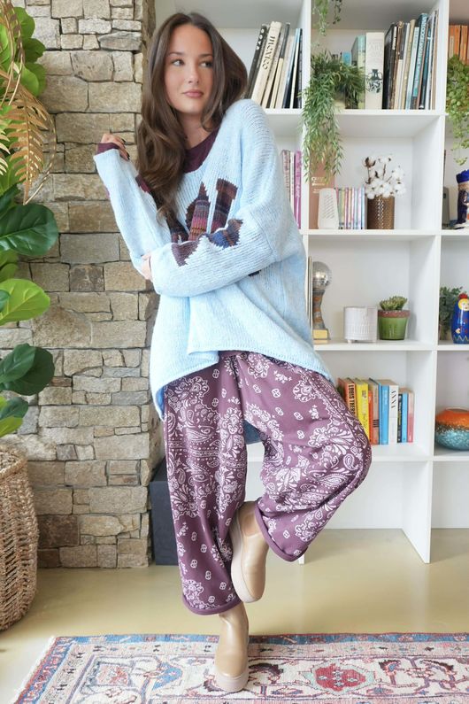 Big Softie Amour Slouch Knit Jumper Baby Blue