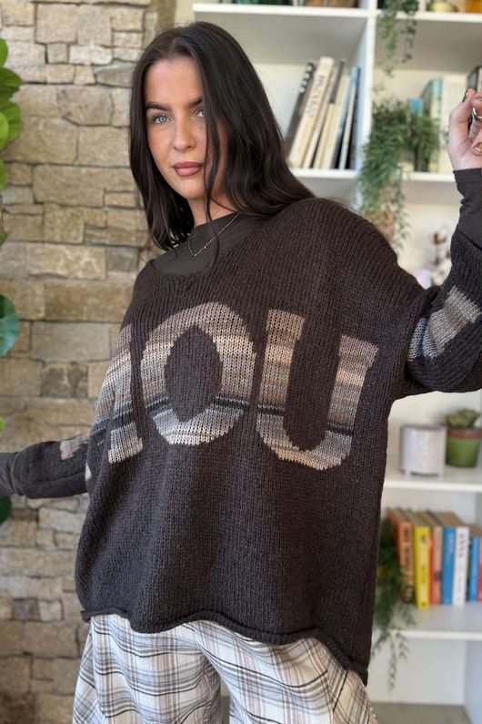 Big Softie Amour Slouch Knit Jumper Chocolate /13=