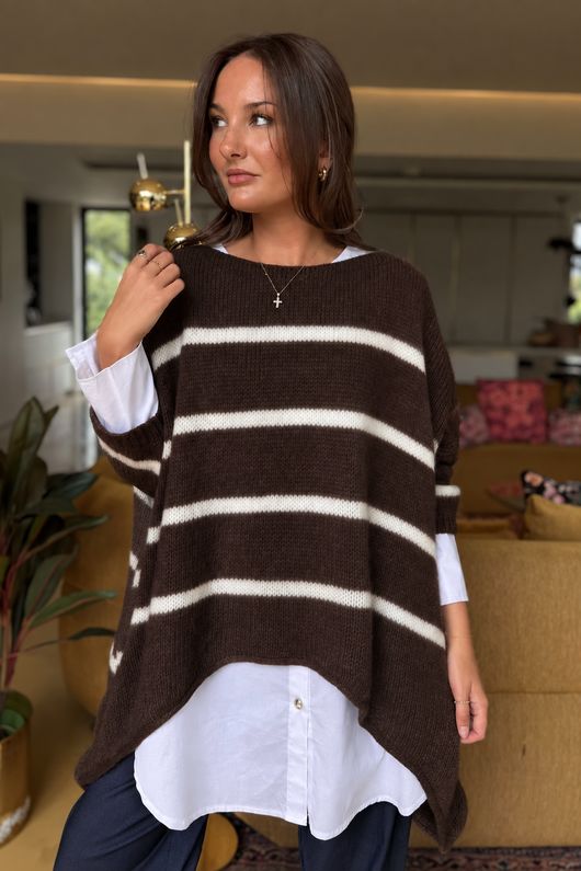 Big Softie Breton Archie Slouch Knit Chocolate
