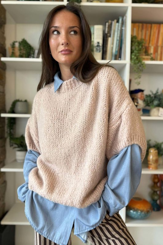 Big Softie Cap Sleeve Knit Top Ballet -