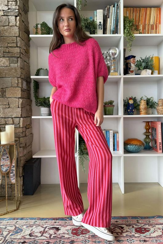 Big Softie Cap Sleeve Knit Top Hot Pink 