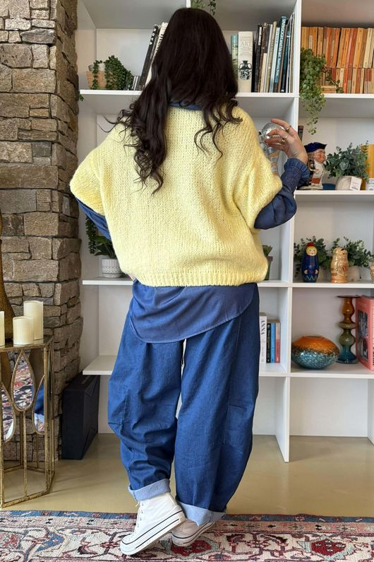  Big Softie Cap Sleeve Knit Top Lemon 