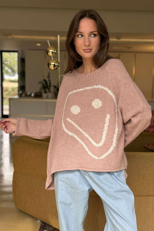 Big Softie Keep Smiling Knit Jumper Ballet