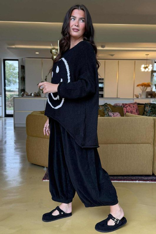 Big Softie Keep Smiling Knit Jumper Black