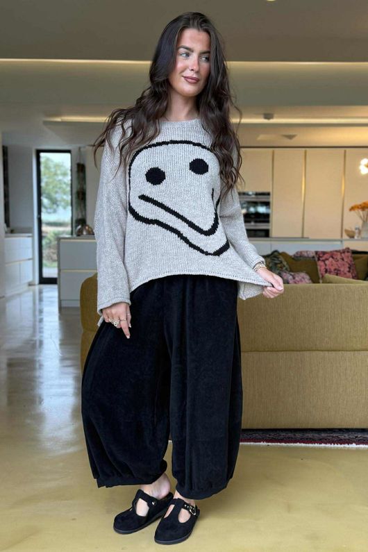 Big Softie Keep Smiling Knit Jumper Oatmeal