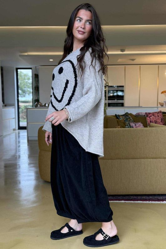 Big Softie Keep Smiling Knit Jumper Oatmeal