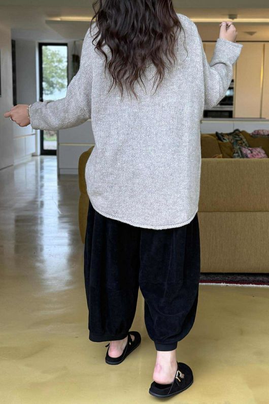 Big Softie Keep Smiling Knit Jumper Oatmeal