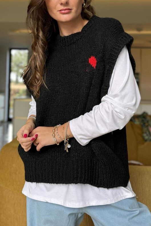 Big Softie Love Heart Knit Tank Black /16 =