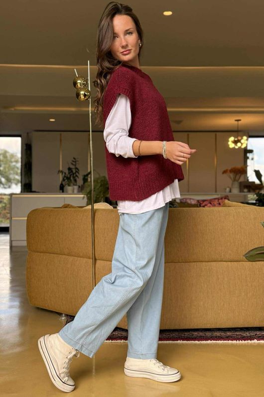 Big Softie Love Heart Knit Tank Burgundy /16 =