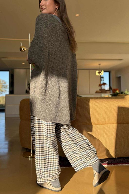 Big Softie Ombre Heart Slouch Knit Jumper Earth