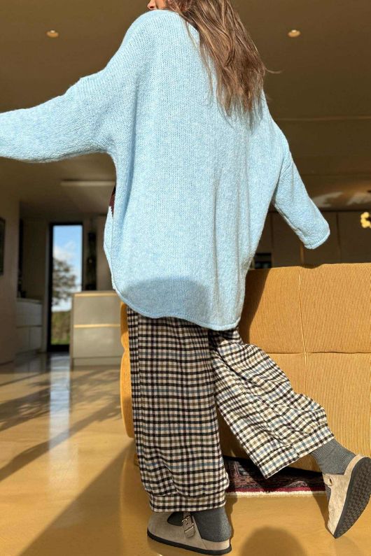 Big Softie Ombre Star Slouch Knit Jumper Baby Blue