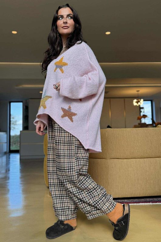 Big Softie Ombre Star Slouch Knit Jumper Ballet