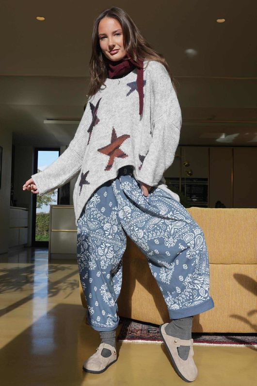Big Softie Ombre Star Slouch Knit Jumper Dove 