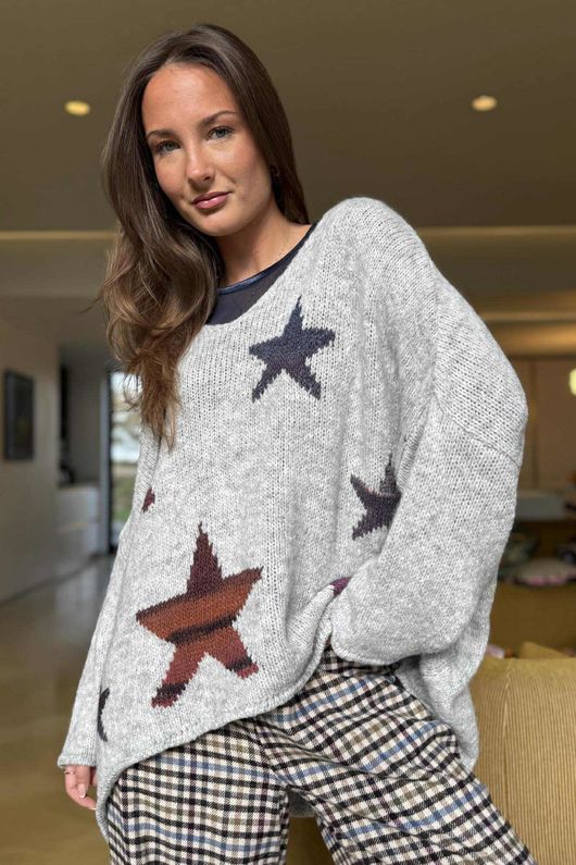 Big Softie Ombre Star Slouch Knit Jumper Dove