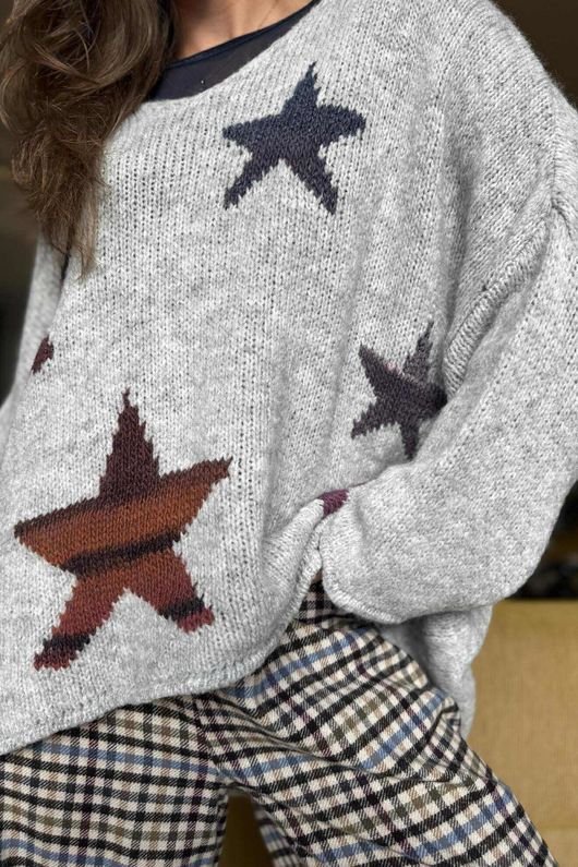 Big Softie Ombre Star Slouch Knit Jumper Dove