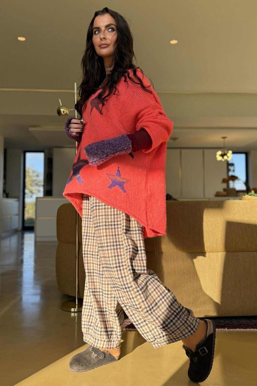 Big Softie Ombre Star Slouch Knit Jumper Watermelon